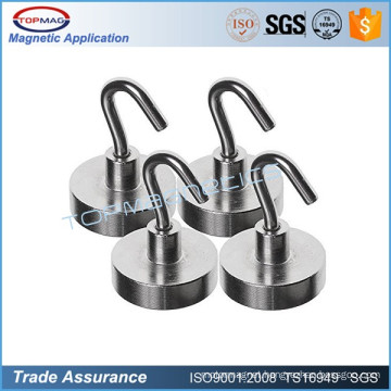 Neodymium hook magnet with super strong mounting cup magnet